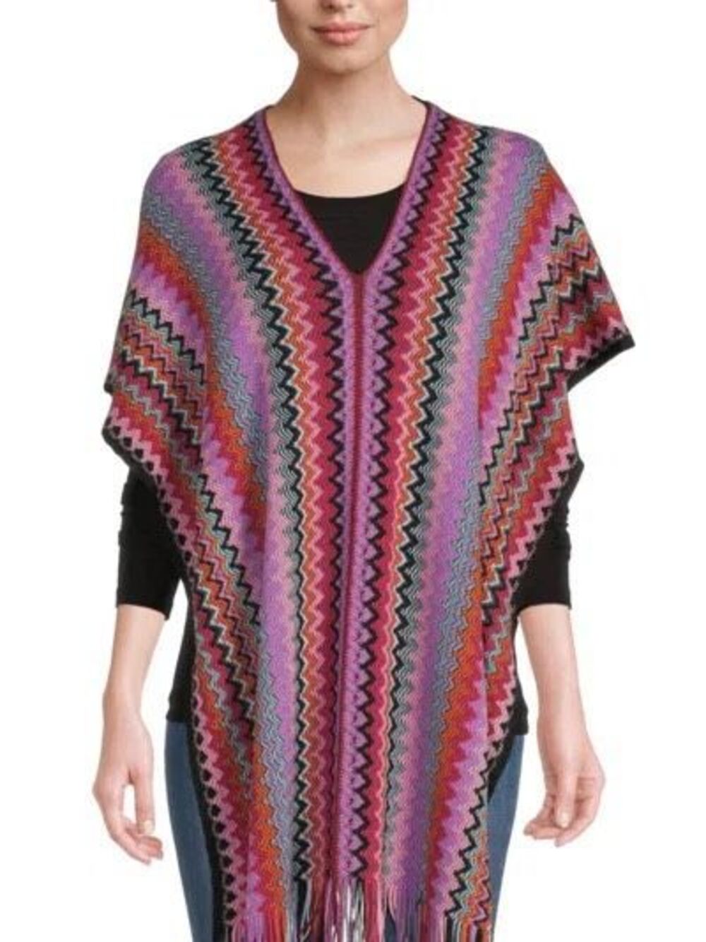 MISSONI Women's Chevron Knit Wool Blend Poncho In Multi One size $520